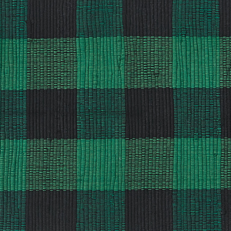 Gracie Oaks Shenaya Handmade Hand Loomed Cotton Black/Green Rug Wayfair